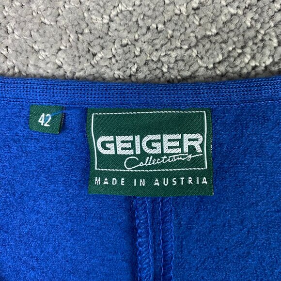 Geiger Cardigan Sweater Jacket Women's 42 Blue Wool Buttons Collection Austria - Picture 7 of 16